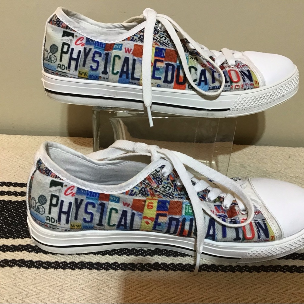 Canvas Multicolor Graphic Sneakers Size M/6 F/8 Eu39 Casual Memory Foam Cushion